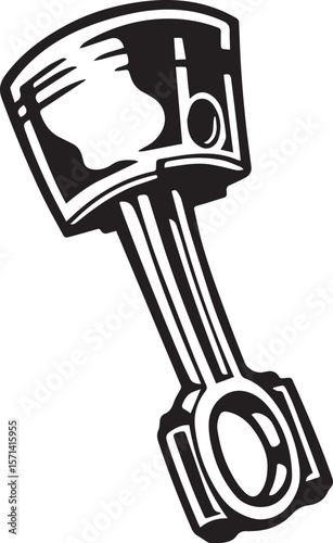 Print Piston and Connecting Rod Illustration