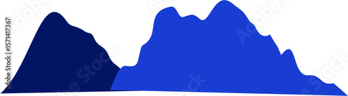 Adventure Silhouette Scene with Blue Mountains