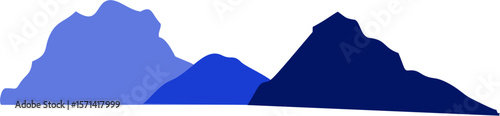 Minimalist Blue Mountain Adventure Silhouette