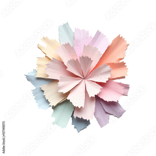 Abstract pastel paper flower vector illustration Colorful papercraft design with folded swatches for creative or spring concepts