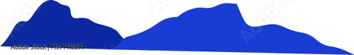 Mountain Landscape with Blue Silhouette Style