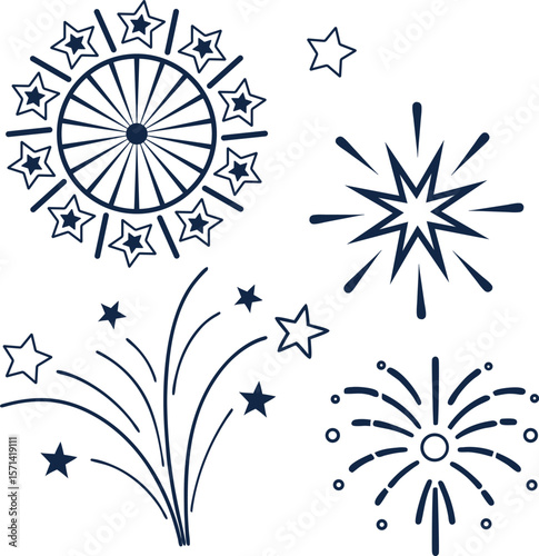 "Firecracker and Sparkler Icon Set – Colorful Vector Collection for Celebrations"
"Firecracker and Sparkler Icon Set – Colorful Vector Collection for Celebrations"
"Fireworks Display Behind Landmark –