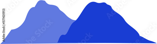 Mountain Adventure Silhouette with Blue Background
