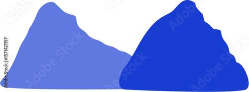 Silhouette of Mountain Explorer in Blue