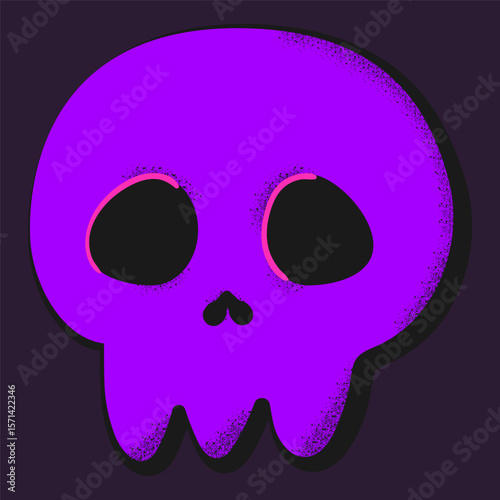 Scull for Halloween. Doodle style spooky scalp. Isolated vector illustration.
