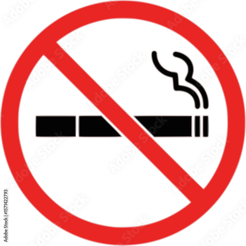 No smoking symbol prohibition silhouette vector illustration
