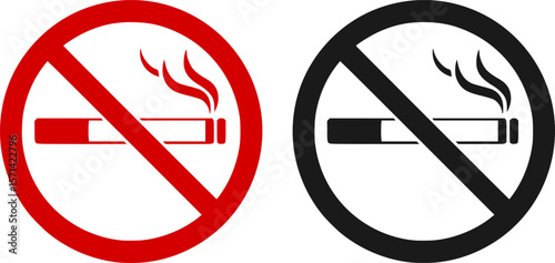 No smoking symbol prohibition silhouette vector illustration
