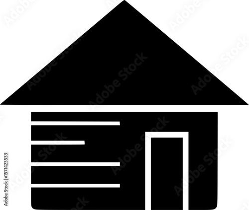 minimal hut icon vector silhouette, a hut icon black color silhouette
