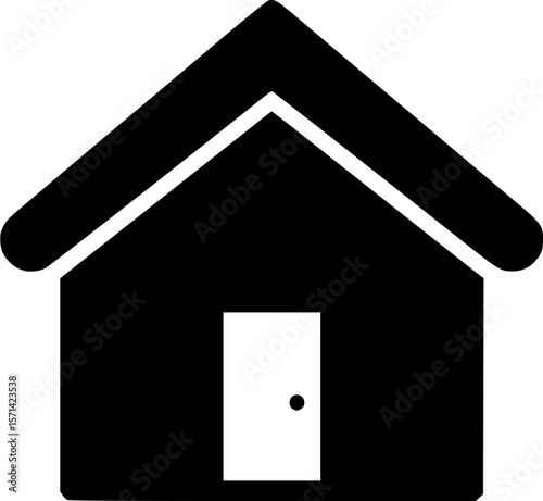 minimal hut icon vector silhouette, a hut icon black color silhouette

