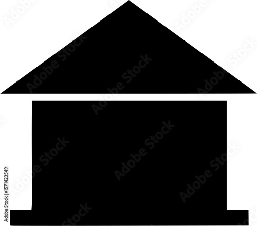 minimal hut icon vector silhouette, a hut icon black color silhouette
