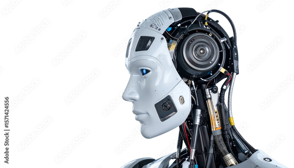 A detailed close-up of a robotic head, exuding a futuristic and technological vibe. It is an advanced and intricate piece of engineering. A detailed close-up of a robotic head, exuding a futuristic and technological vibe. It is an advanced and intricate piece of engineering.