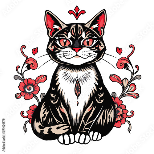 Print looks like you might be referring to a "point cat", which usually describes cats—especially Siamese and related breeds—with darker coloring on their extremities (ears, face, paws, and tail). The