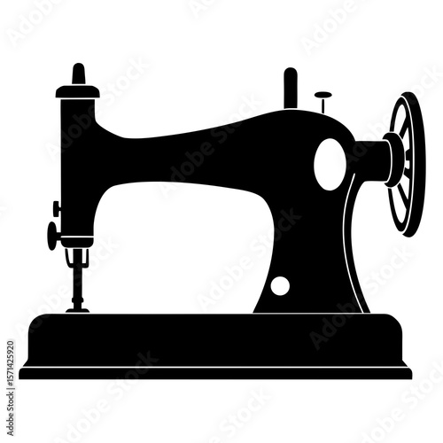 Vector silhouette of a vintage sewing machine