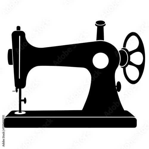 Vector silhouette of a vintage sewing machine