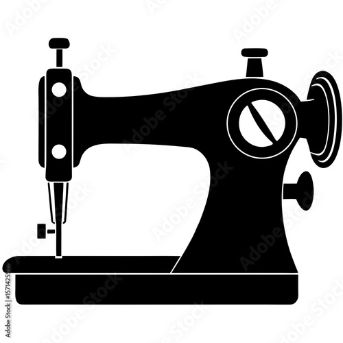 Vector silhouette of a vintage sewing machine
