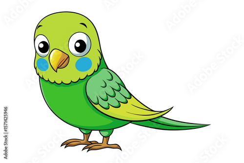 A green budgie parrot vector