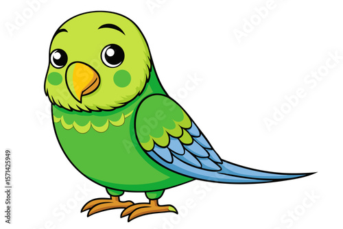 A green budgie parrot vector