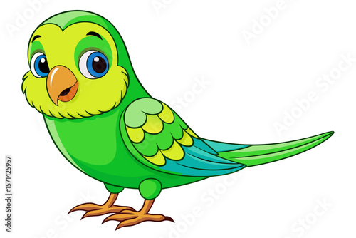 A green budgie parrot vector