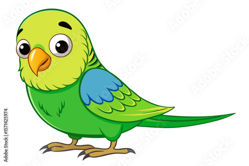 A green budgie parrot vector