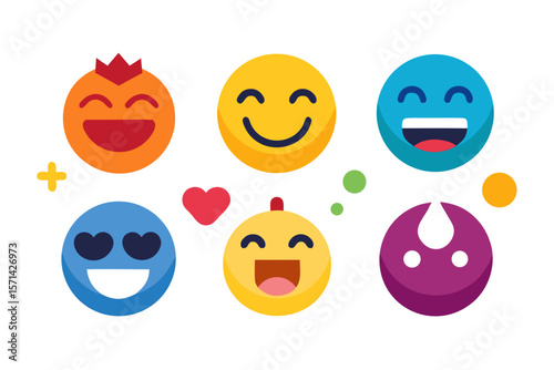 set of funny cartoon smileys emoji 