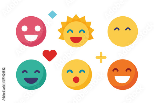 set of funny cartoon smileys emoji 