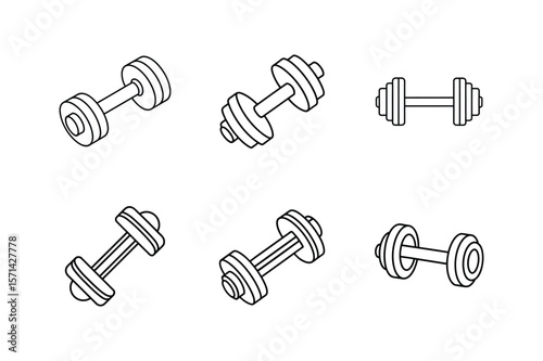 dumbbell line art vector illustration