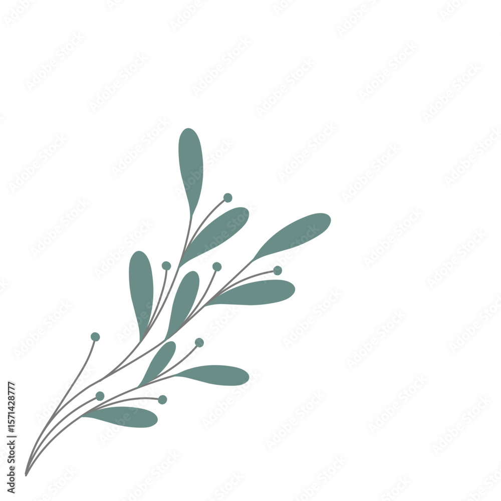 Obraz premium Minimalist leaf illustration. Leaf illustration for wedding invitation decoration. Beautiful leaf illustration. Aesthetic leaf illustration. Botanical leaf illustration 