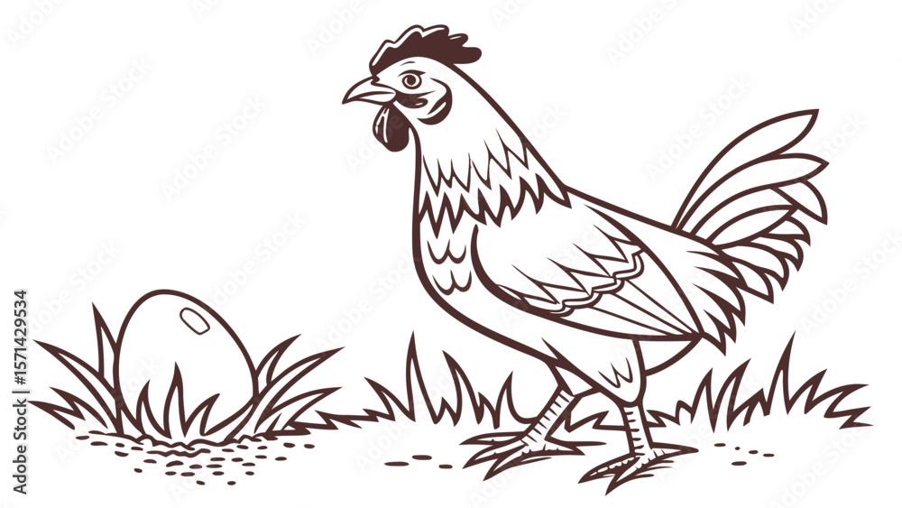 Obraz premium vector icon style chicken with no background