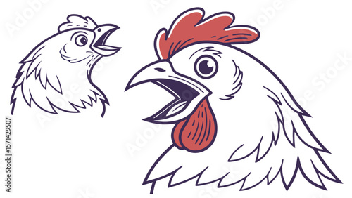 vector icon style chicken with no background