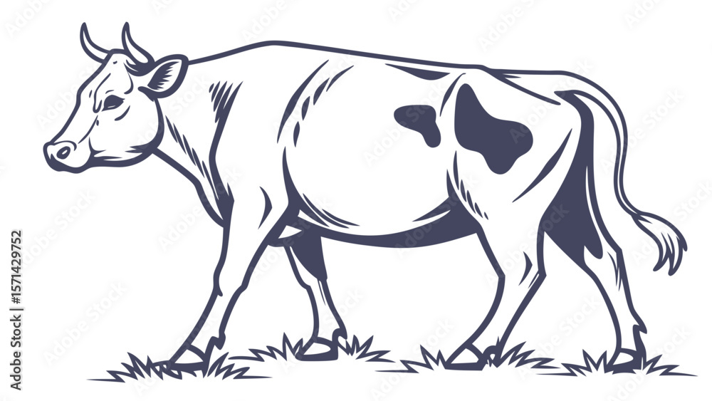 Fototapeta premium vector-design-of-a-standing-cow.svg