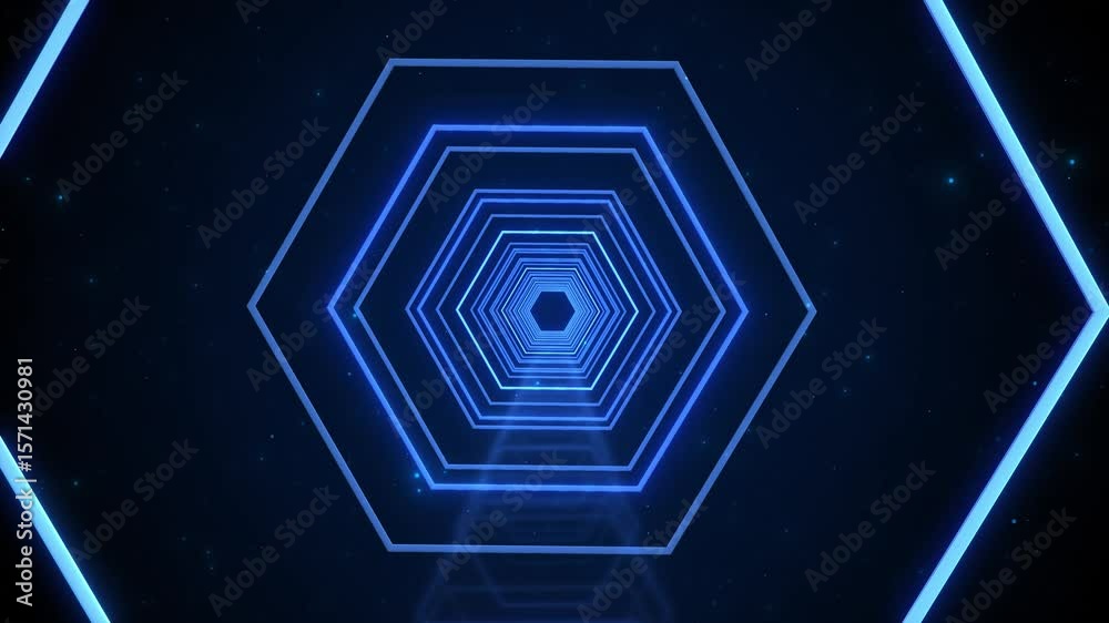 Abstract sci-fi blue Futuristic digital tunnel animation. cyberspace. 3D portal. Futuristic fantasy high-tech funnel high-tech sci-fi tunnel background designed digital lines futuristic lines elements