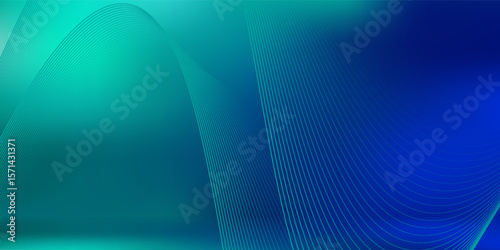 Studio space with blue-green gradation, abstract background pattern