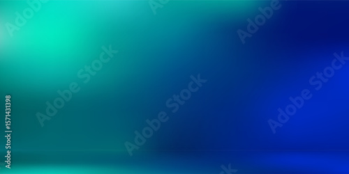 Studio space with blue-green gradation, abstract background pattern