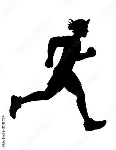 silhouette of a running man