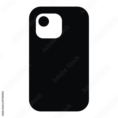 Black Smartphone Case Back View Single Camera Hole Rounded Corners black phone case