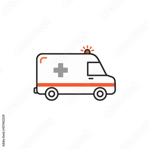 Emergency ambulance vector illustration. 