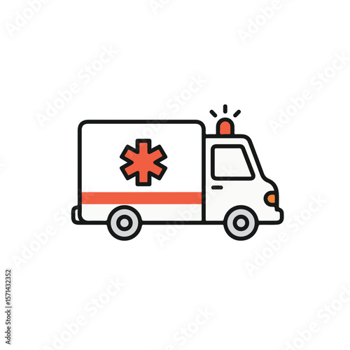 An ambulance icon, depicting a vehicle equipped to provide medical assistance and emergency transport. 