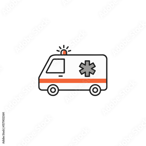 A simplified illustration of an ambulance, ready to respond to emergencies.