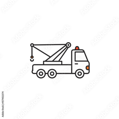 Tow truck illustration: Transportation and assistance on the road.
