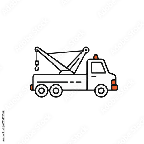 A graphic illustration of a tow truck for roadside assistance.