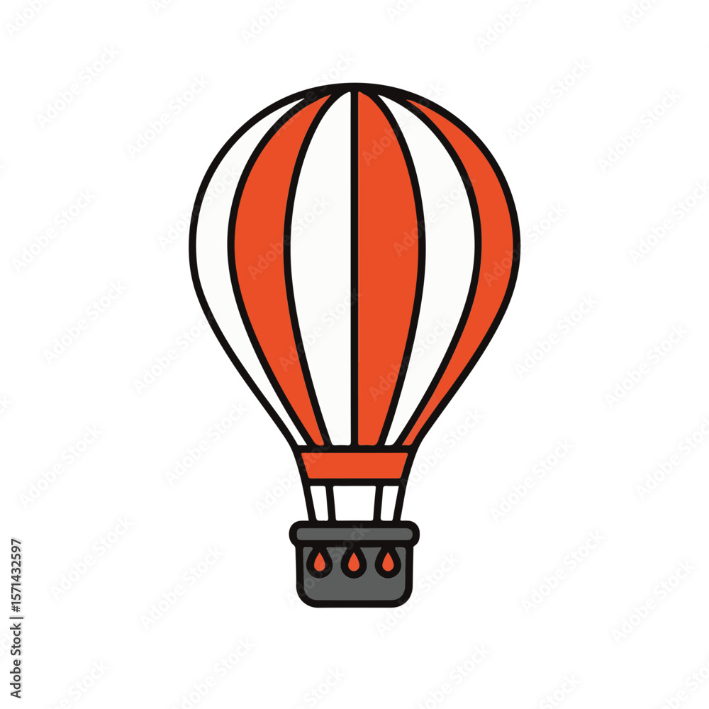 Obraz premium A captivating illustration of a hot air balloon, offering a sense of adventure and freedom.