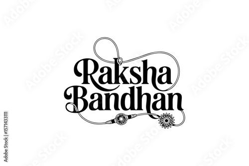 Raksha Bandhan festive decorative typography