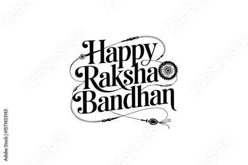 Raksha Bandhan festive decorative typography