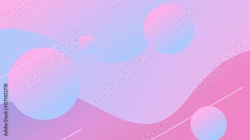 Soft Gradient Circles and Lines Abstract Background Pastel Pink Blue Smooth Waves Minimalist