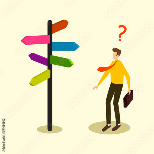 A Businessman at the Crossroads of Decision-Making