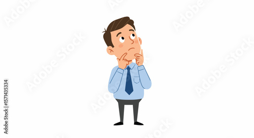 Businessman Thinking or Contemplating a Solution

