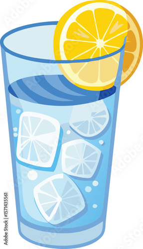 A perfectly poured glass of sparkling water with ice, symbolizing refreshment and pure hydration.