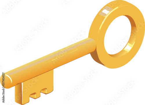 A realistic, detailed golden key unlocking a stylish padlock, symbolizing solutions and access.