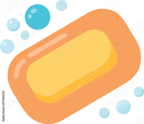 A vibrant, perfectly shaped bar of soap, subtly textured, perfect for hygiene and freshness.
