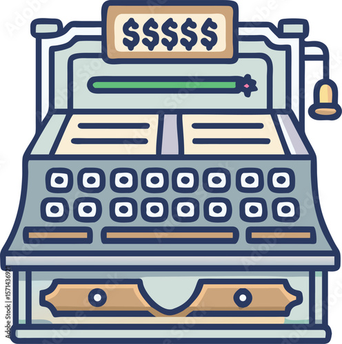 A vintage, ornate cash register with an open drawer, showcasing classic commerce and history.